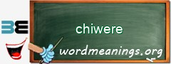 WordMeaning blackboard for chiwere